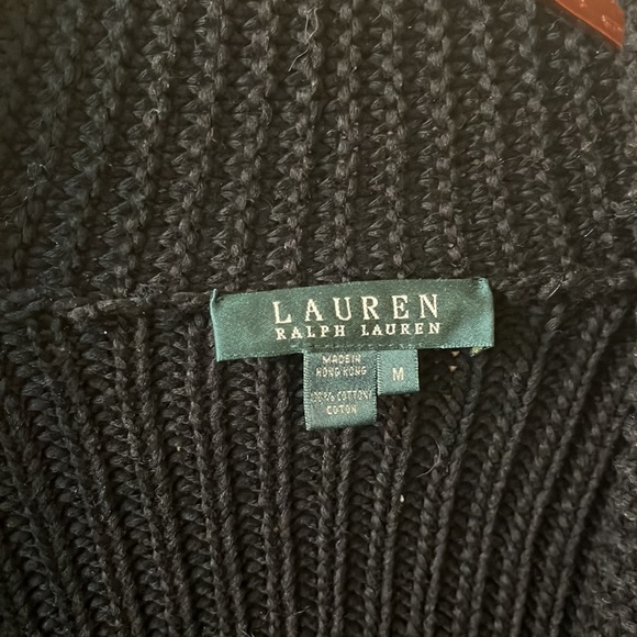 RALPH LAUREN SWEATER W VELVET TIE SIZE MEDIUM - Picture 2 of 5
